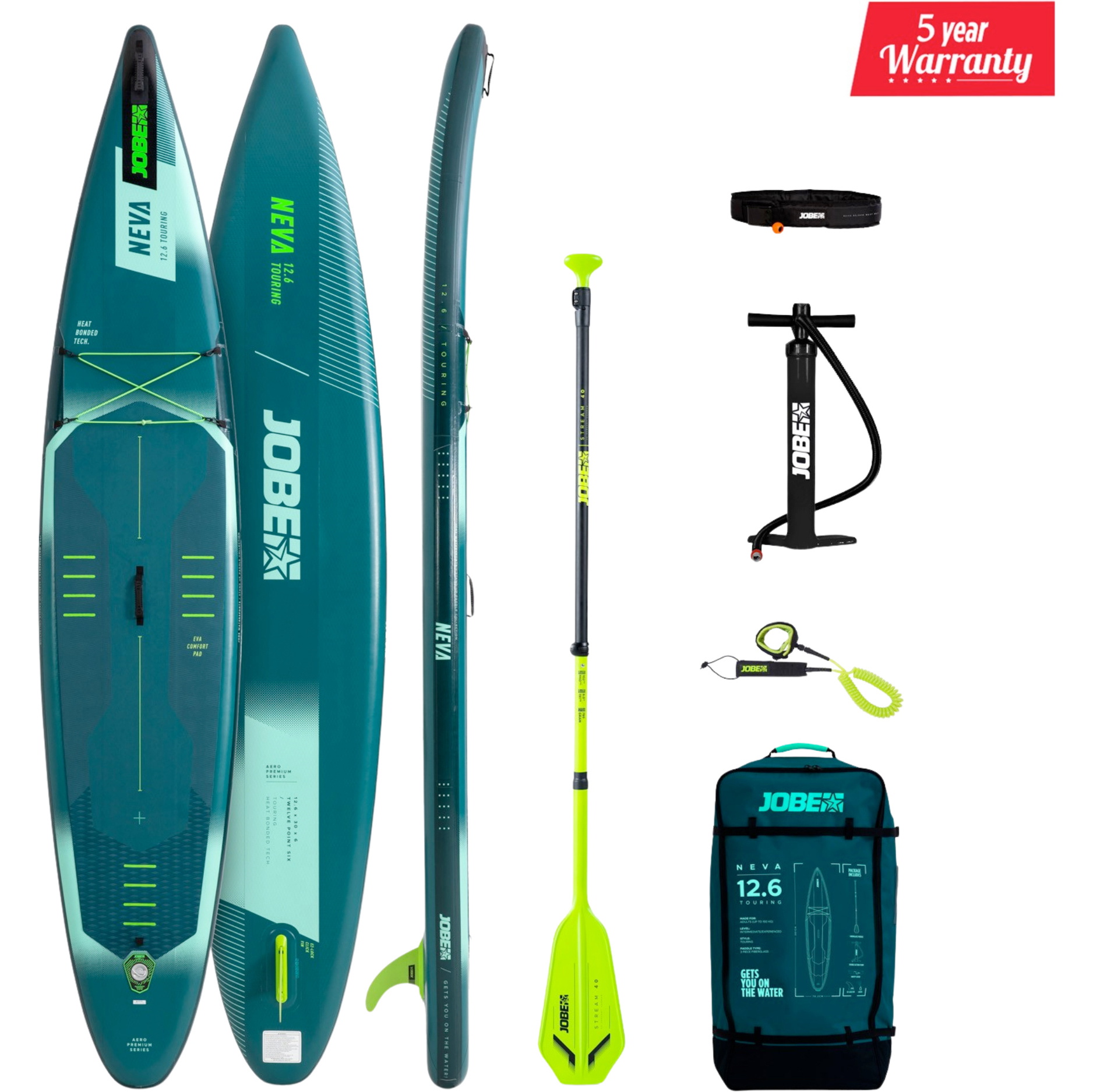 2026 Jobe Aero Neva Sup Board 12.6 Package 486425002 - Blue / Vert